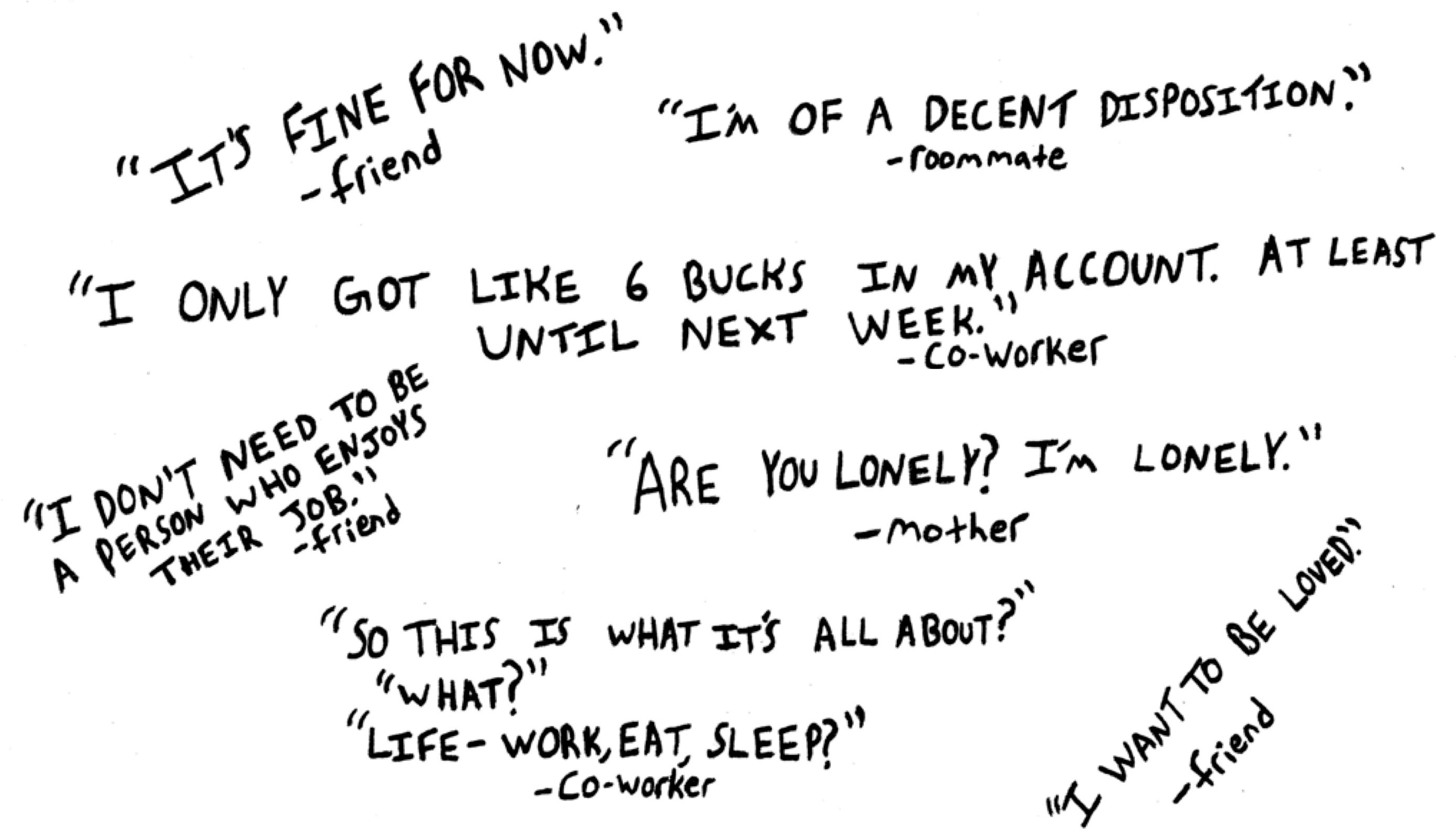 Lots of things about life said by co-workers, friends, and family memebers. Those whom I know.